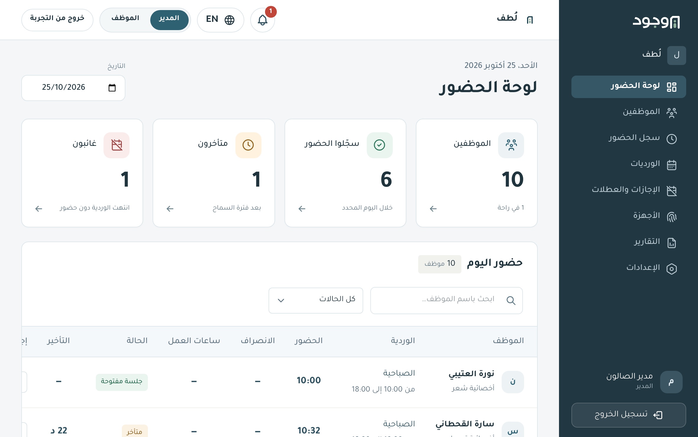 لوحة المتابعة